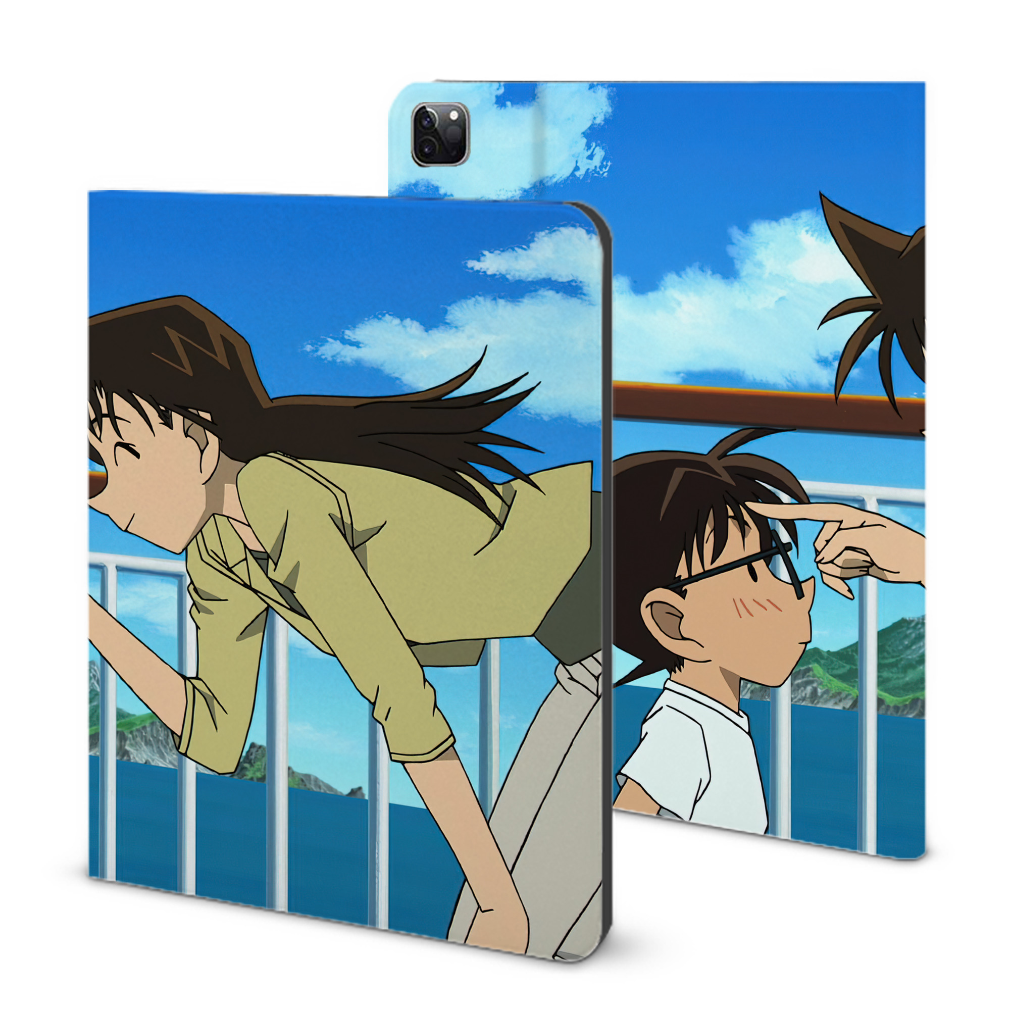 （画像用） 名探偵コナン Detective Conan IPad ケース ブック型 PUレザー TPU 耐衝撃 軽量 薄型 ペン収納なし 全面保護 IPad 各モデル対応